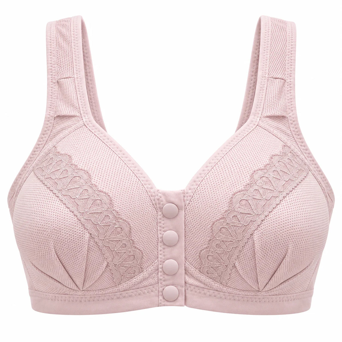 Front Open Padded Bra – Stretchable Comfort with Stylish Lace Design