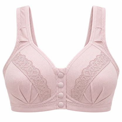 Front Open Padded Bra – Stretchable Comfort with Stylish Lace Design