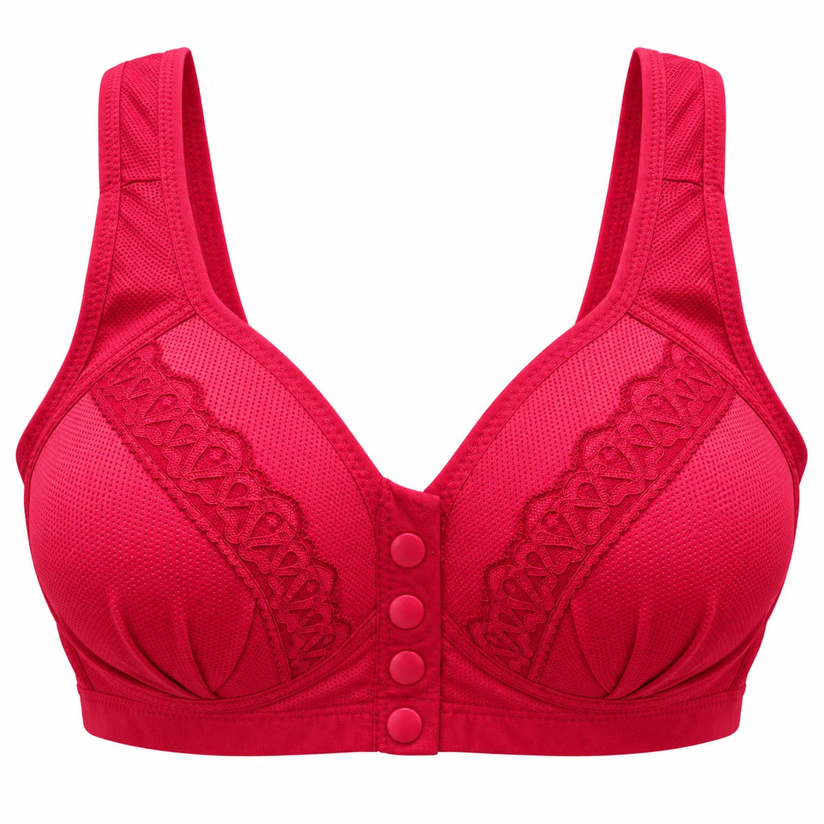 Front Open Padded Bra – Stretchable Comfort with Stylish Lace Design