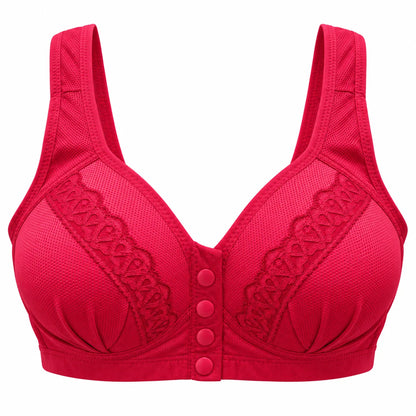 Front Open Padded Bra – Stretchable Comfort with Stylish Lace Design