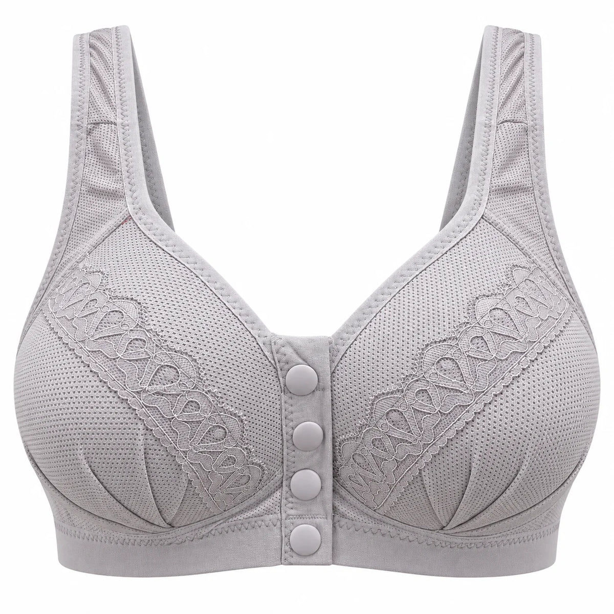 Front Open Padded Bra – Stretchable Comfort with Stylish Lace Design