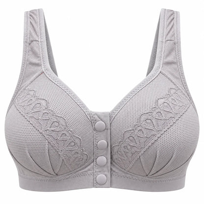 Front Open Padded Bra – Stretchable Comfort with Stylish Lace Design