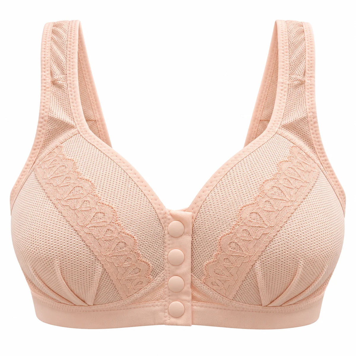 Front Open Padded Bra – Stretchable Comfort with Stylish Lace Design