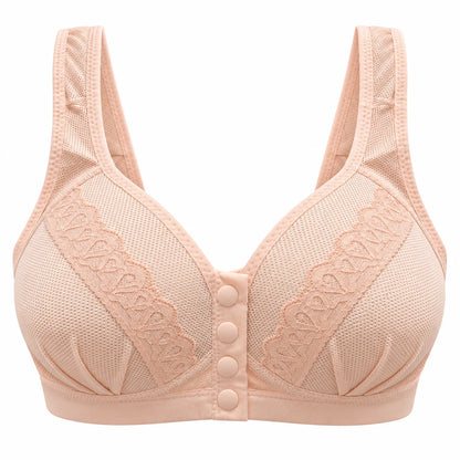 Front Open Padded Bra – Stretchable Comfort with Stylish Lace Design