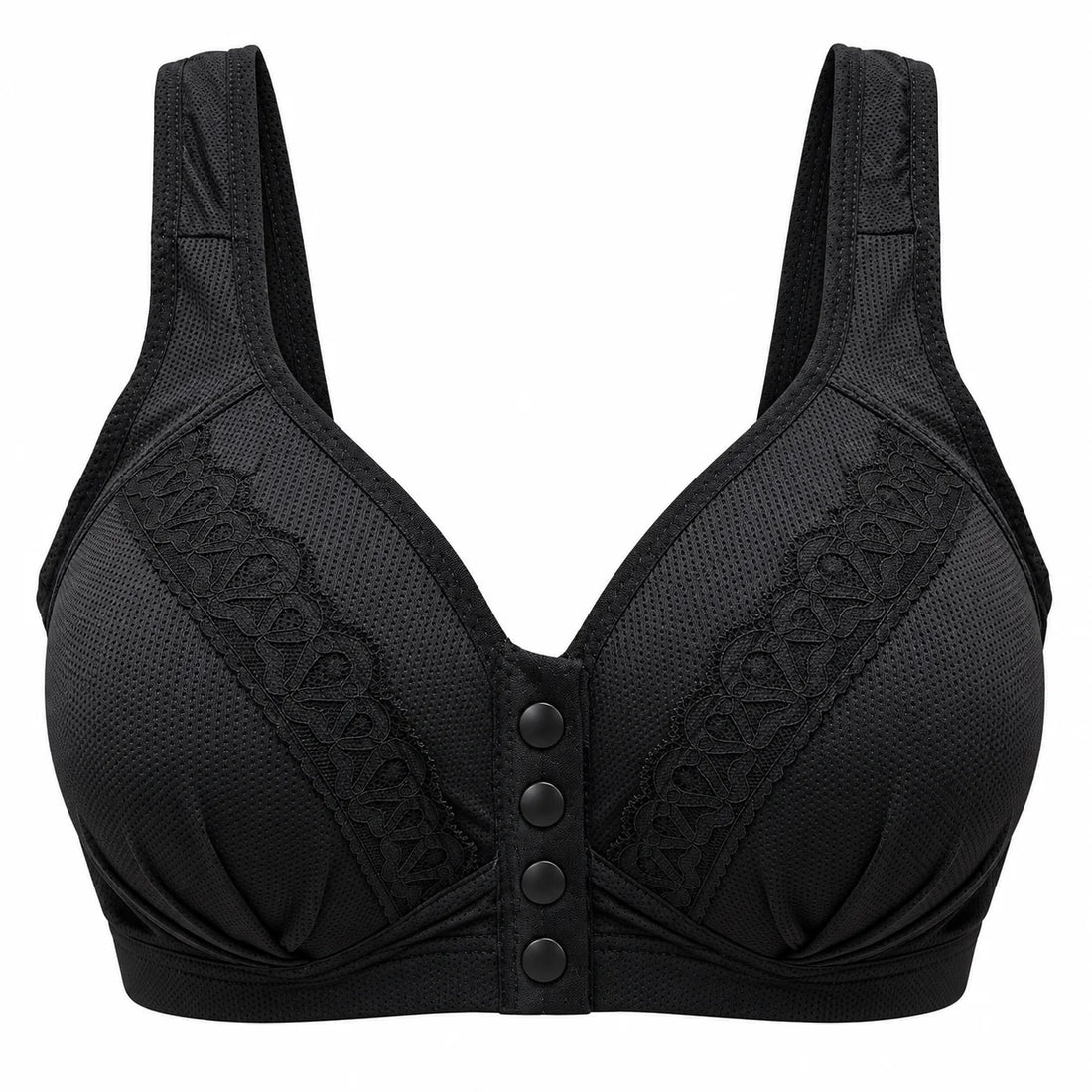 Front Open Padded Bra – Stretchable Comfort with Stylish Lace Design