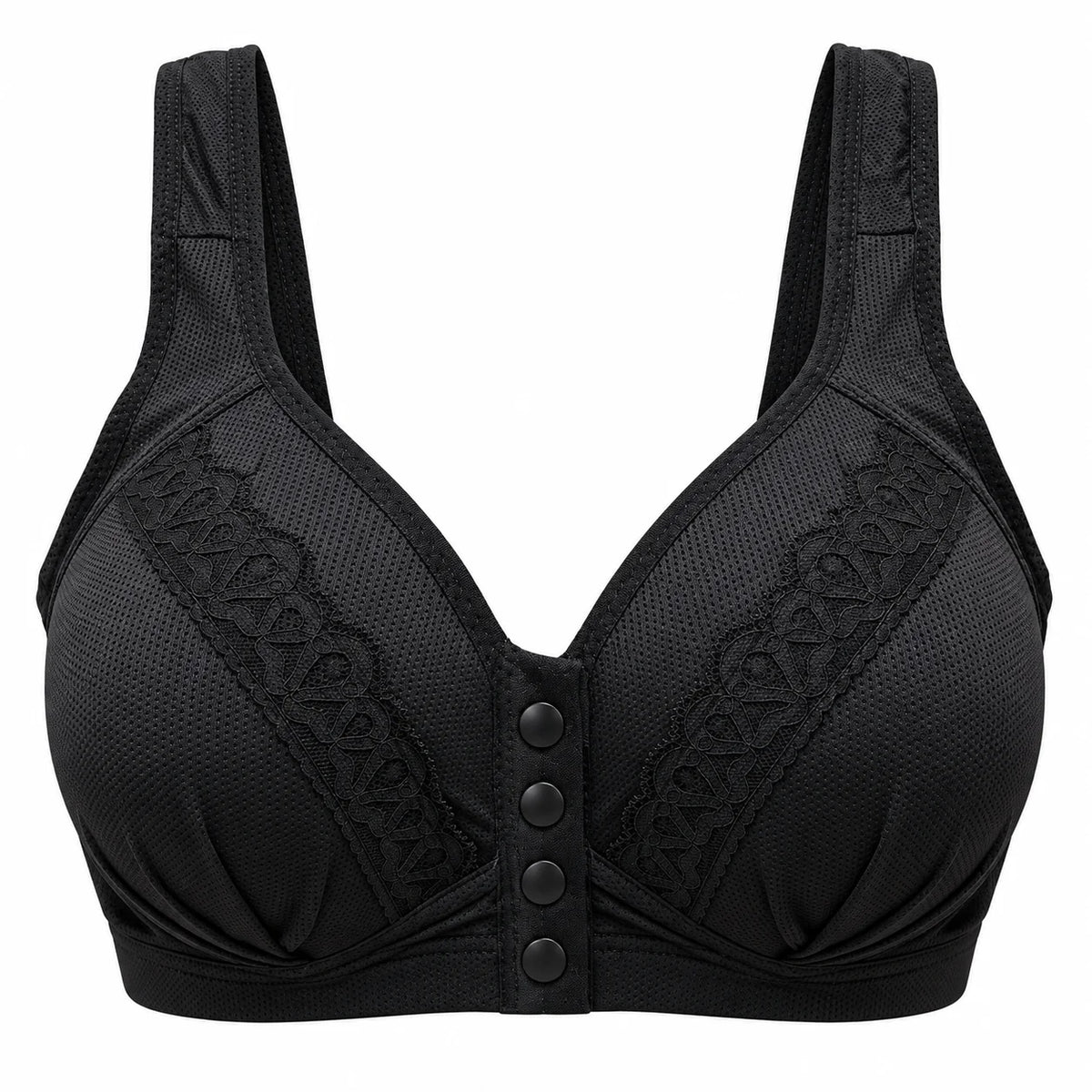 Front Open Padded Bra – Stretchable Comfort with Stylish Lace Design