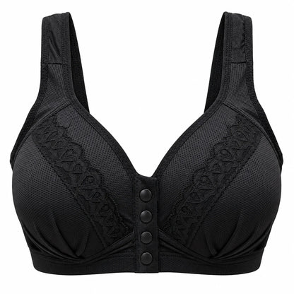 Front Open Padded Bra – Stretchable Comfort with Stylish Lace Design