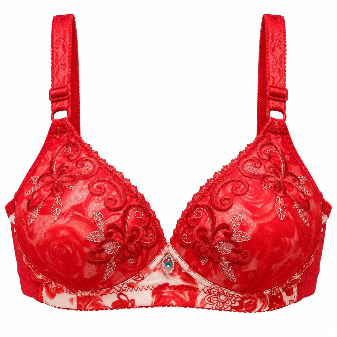 Floral Lace Double Foam Push-Up Bra Maximum Lift &amp; Elegance