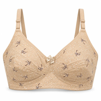 Breathable Soft Cup Bralette with Subtle Print