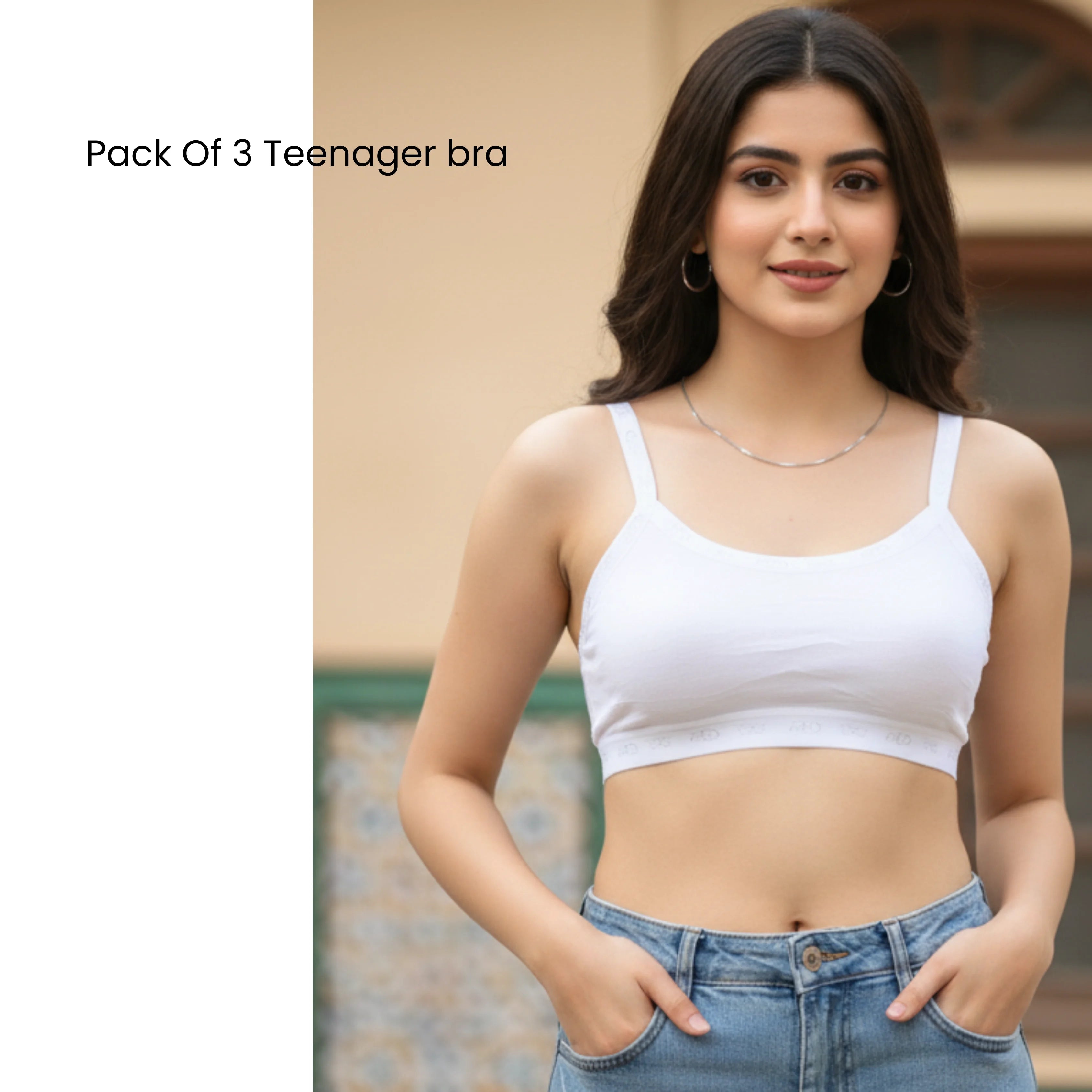 Pack of 3 Ultra-Comfort Teenager Bra | Seamless Cotton Stretch for Girls
