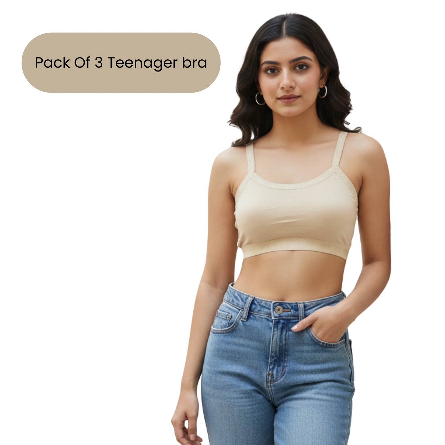 Pack of 3 Ultra-Comfort Teenager Bra | Seamless Cotton Stretch for Girls