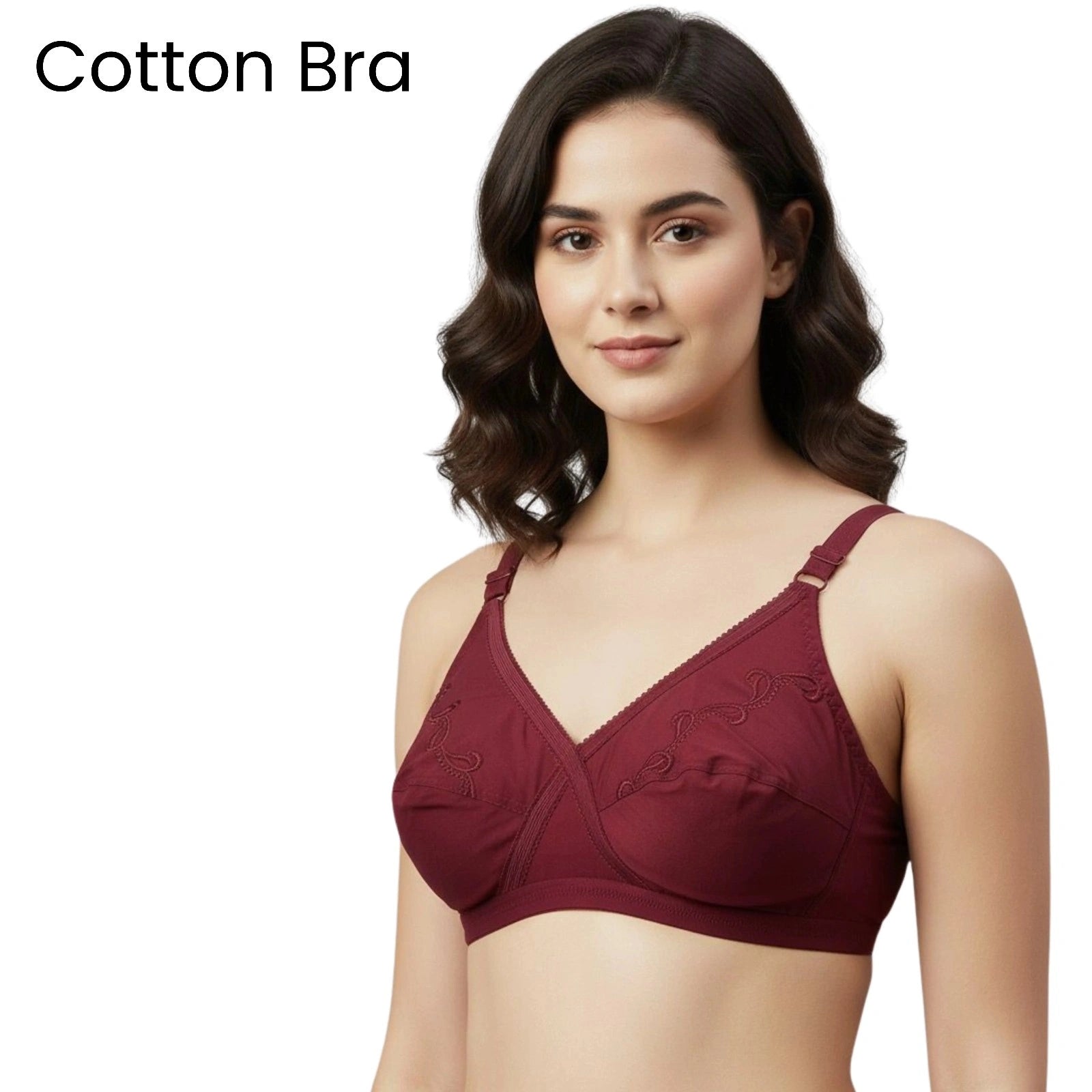 Supreme Comfort Cotton Cross Over Bra | Non-Padded, Full Coverage Everyday