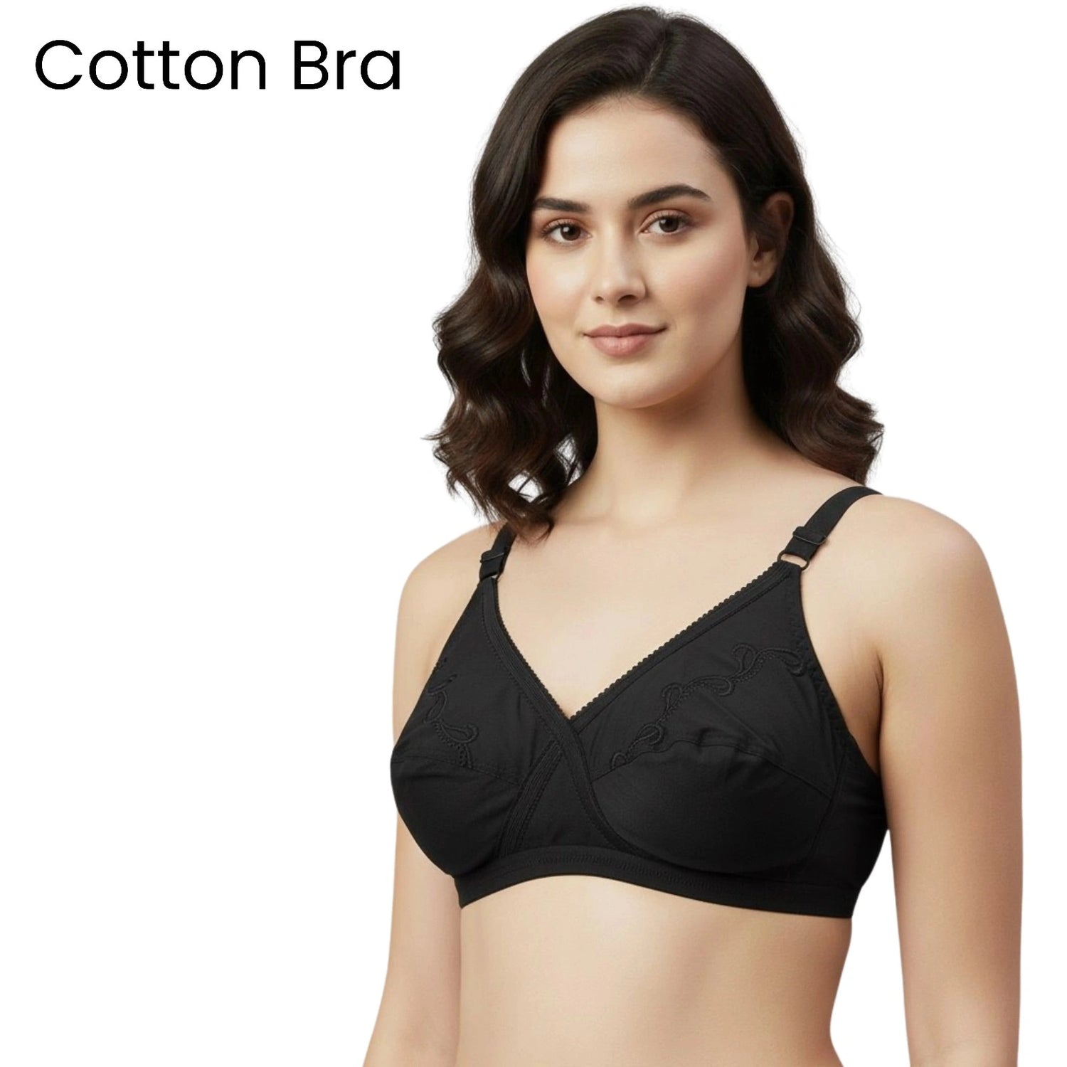 Supreme Comfort Cotton Cross Over Bra | Non-Padded, Full Coverage Everyday