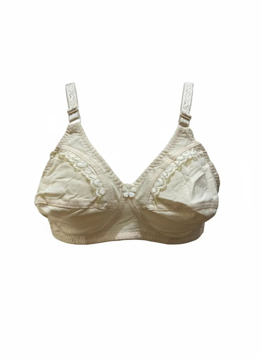 Pack of 3 | Everyday Comfort Non-Padded Cotton Bras with Lace Trim