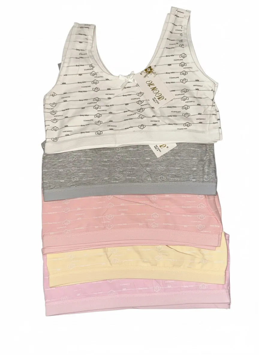 Girls First Bra Pack of 3 | Comfy, Stretchy Pull-On Bralette for Teenagers | Free Fit