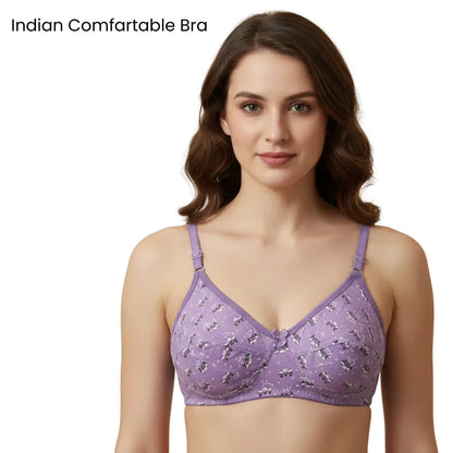 Soft Stretchable Printed Bra for Women (Sizes 32–42) | Non-Padded Everyday Comfort Bra