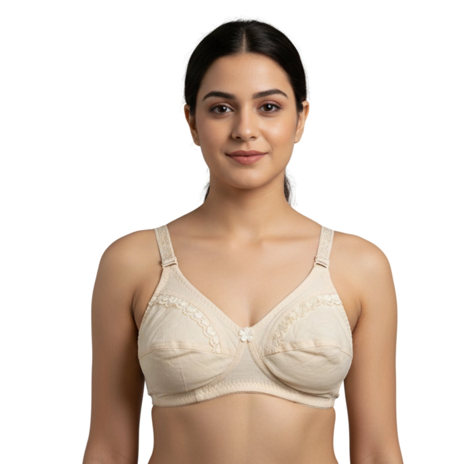 Pack of 3 | Everyday Comfort Non-Padded Cotton Bras with Lace Trim
