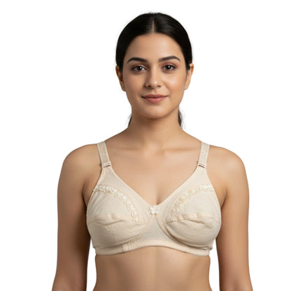 Pack of 3 | Everyday Comfort Non-Padded Cotton Bras with Lace Trim