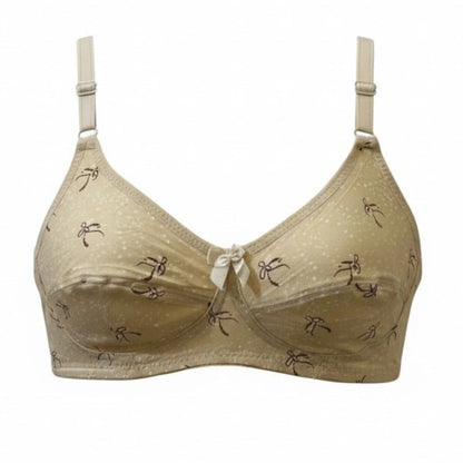 Breathable Cotton Soft Cup Bralette with Subtle Print