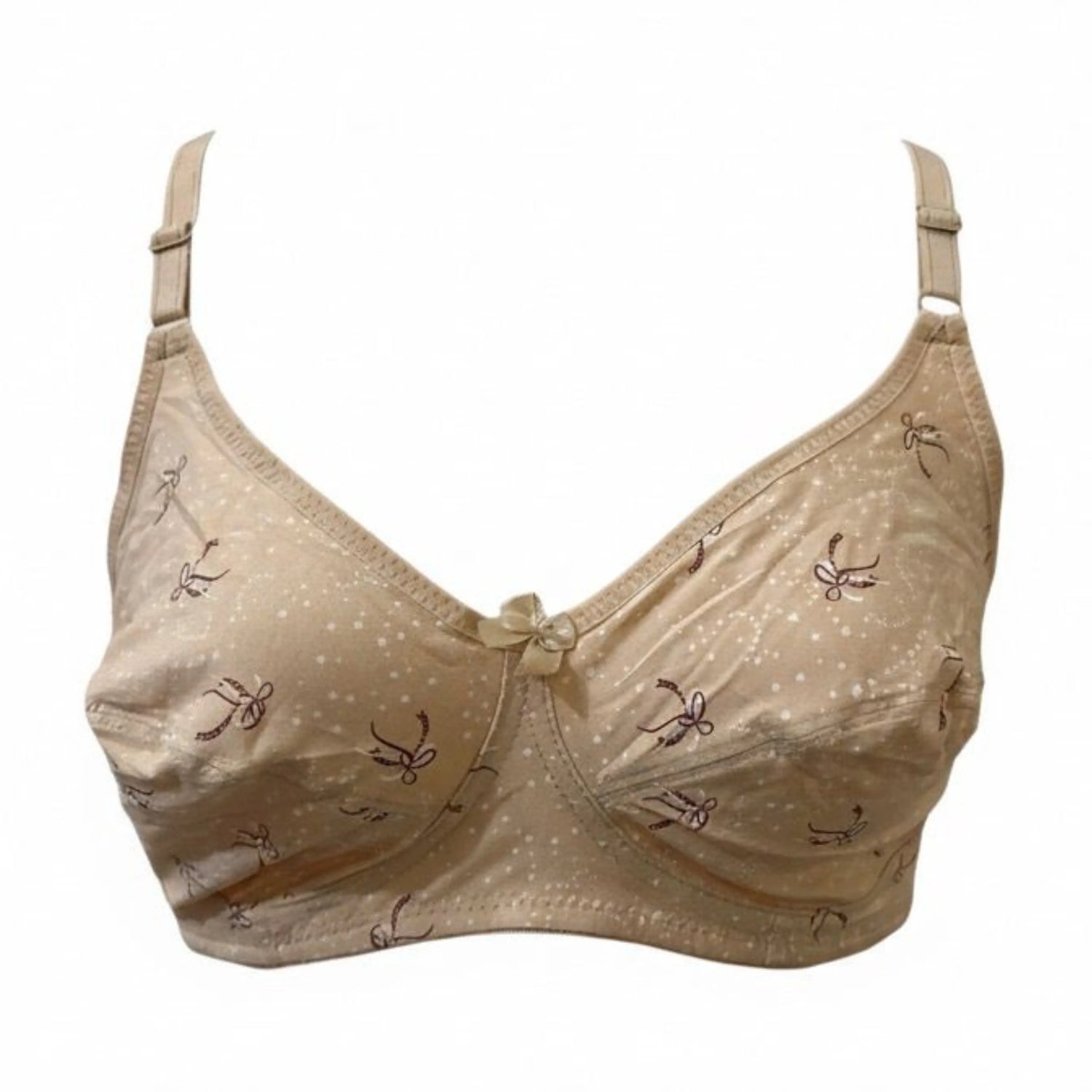 Breathable Cotton Soft Cup Bralette with Subtle Print