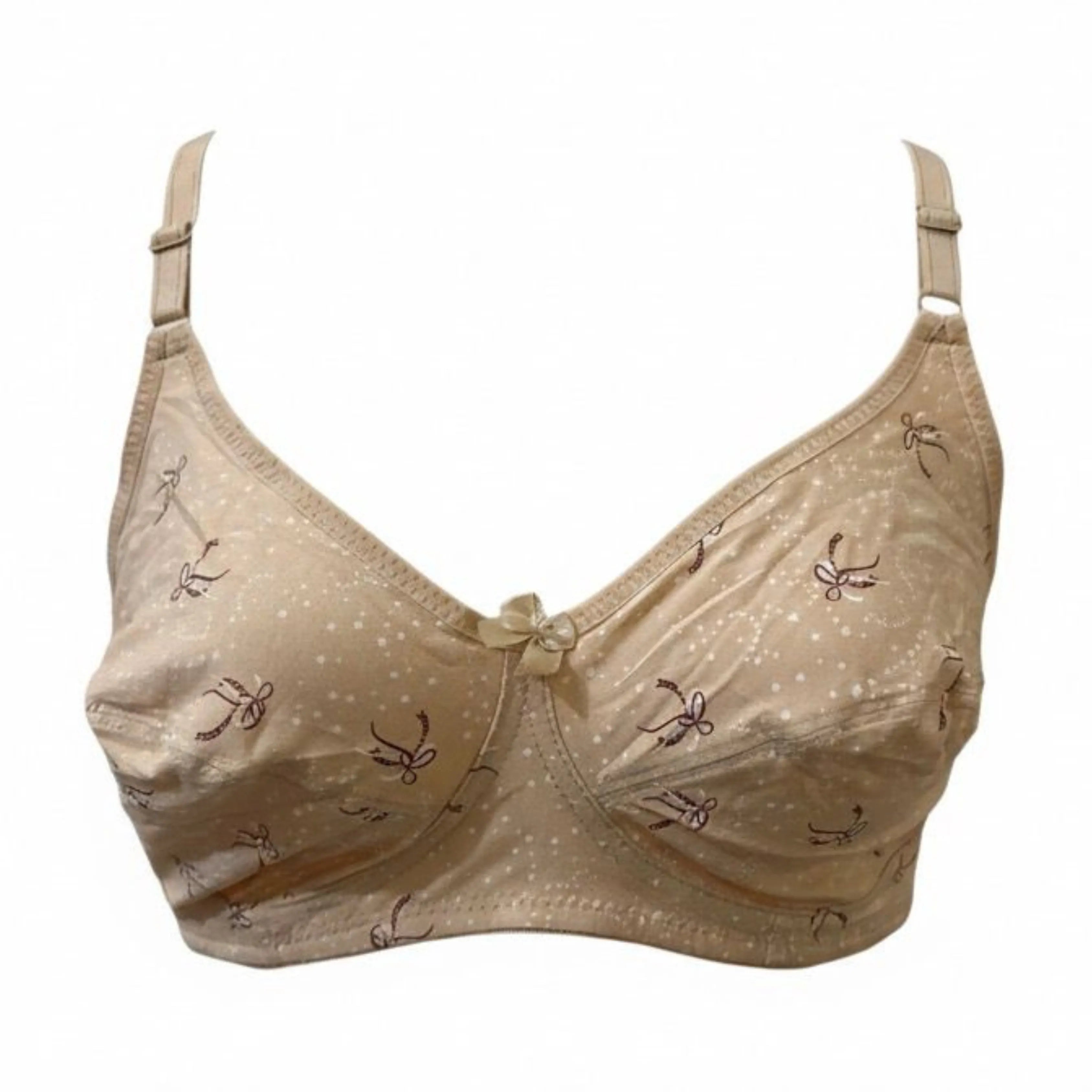 Breathable Cotton Soft Cup Bralette with Subtle Print