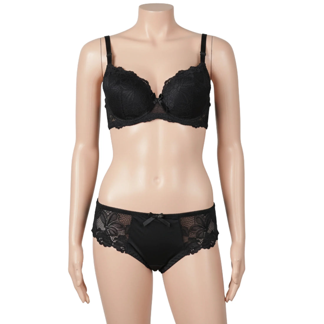 Elegant Floral Lace Lingerie Set – Intricate Embroidery Bra &amp; Matching Panty