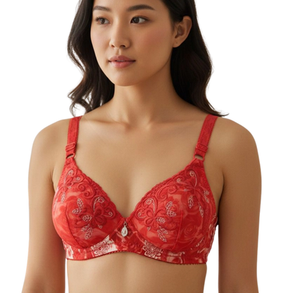 Floral Lace Double Foam Push-Up Bra: Maximum Lift &amp; Elegance