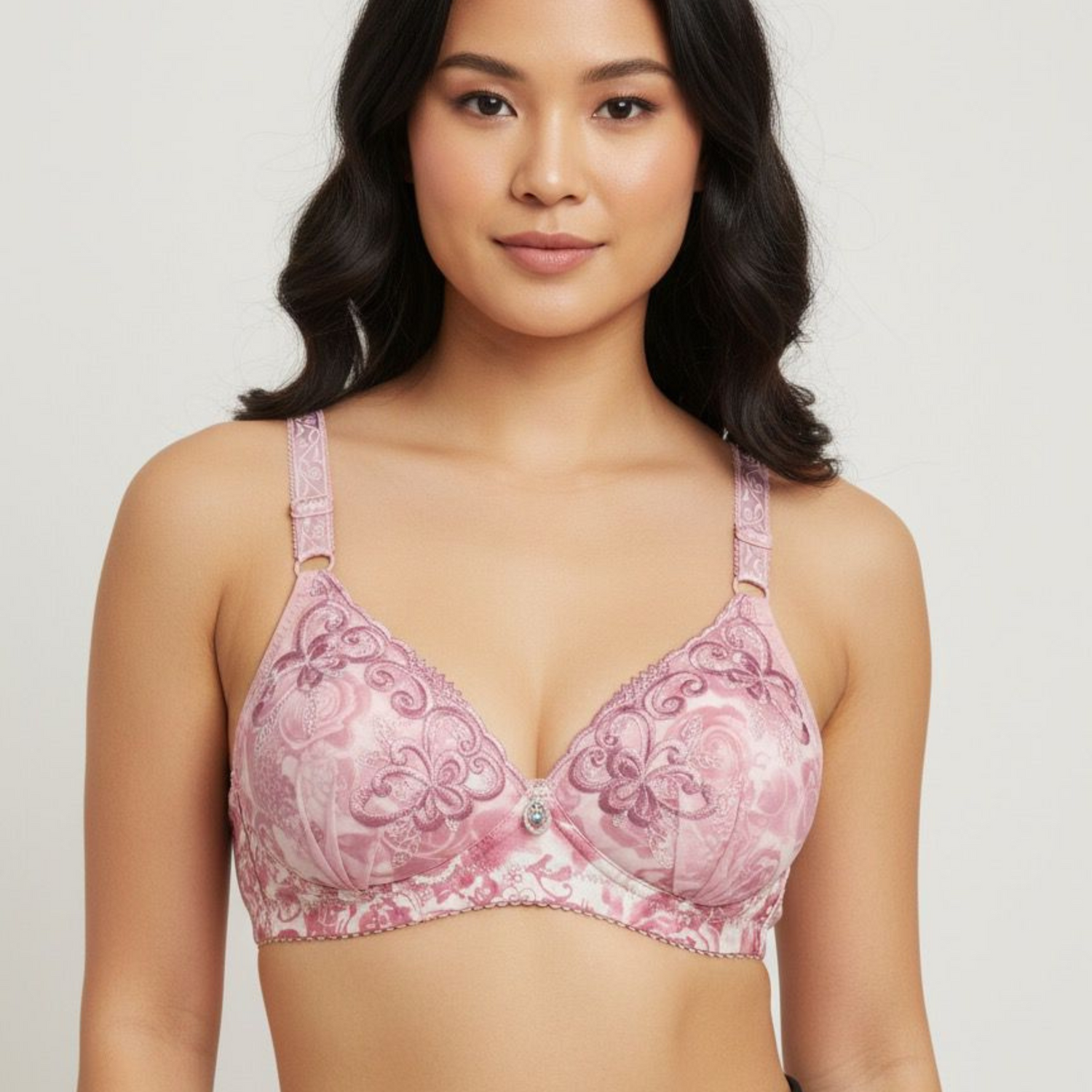 Floral Lace Double Foam Push-Up Bra: Maximum Lift &amp; Elegance