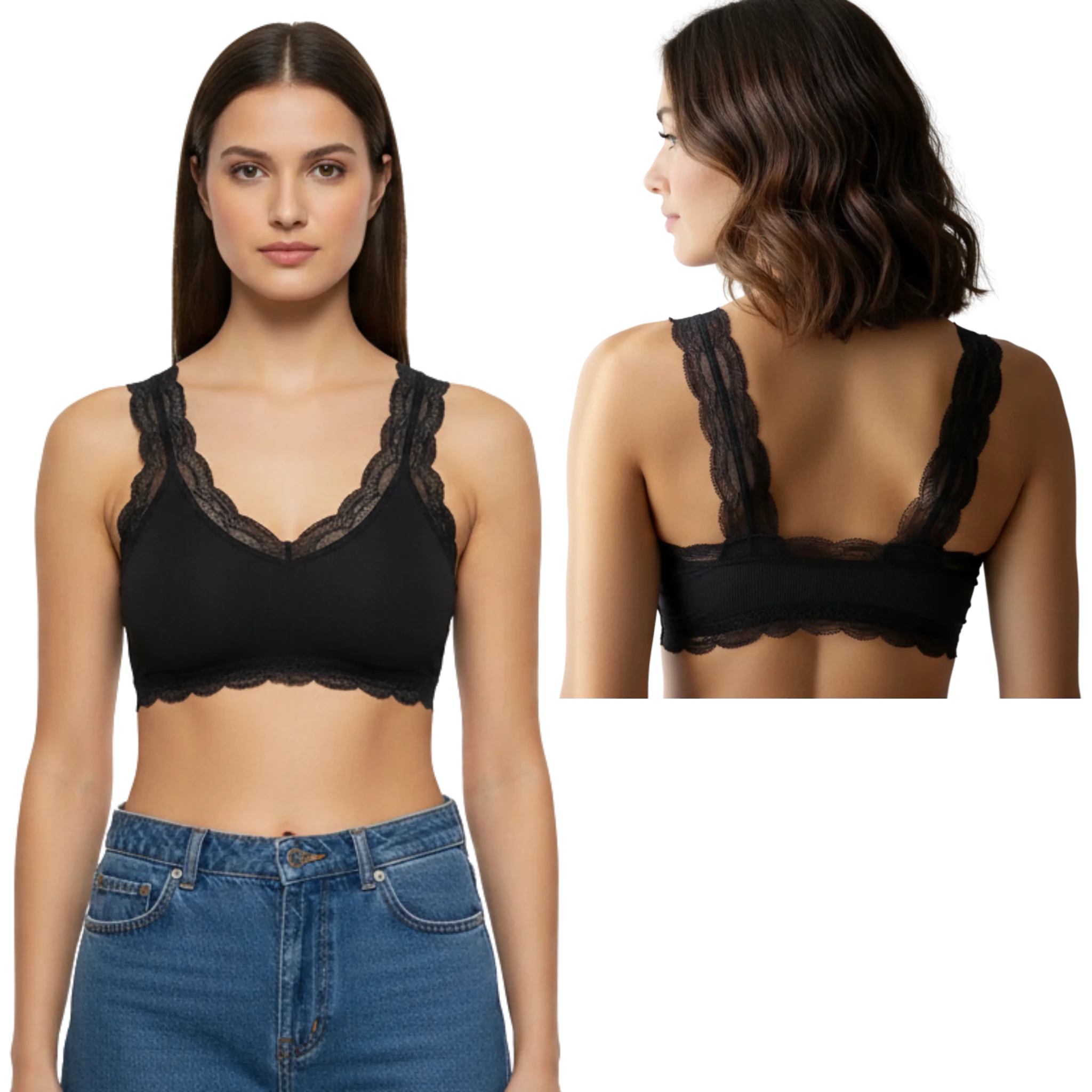 Ladies Bra – Stretchable Lace Free Size (32–34)