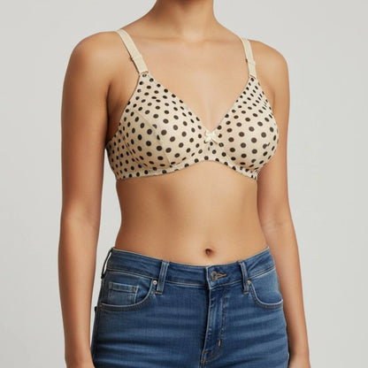 Polka Dot Padded Bra – Soft Stretch Everyday Comfort Bra for Women