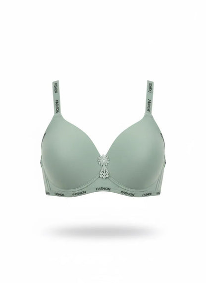 Soft Stretch Front Flower Padded Bra – Elegant Everyday Comfort