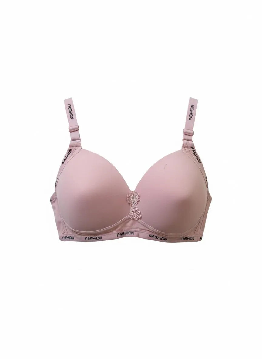 Soft Stretch Front Flower Padded Bra – Elegant Everyday Comfort